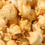 Close-up of caramel popcorn with a soft focus background