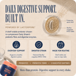 Peanut Butter Daily Shake digestive support with LactoSpore probiotic, prebiotic fibre and five digestive enzymes